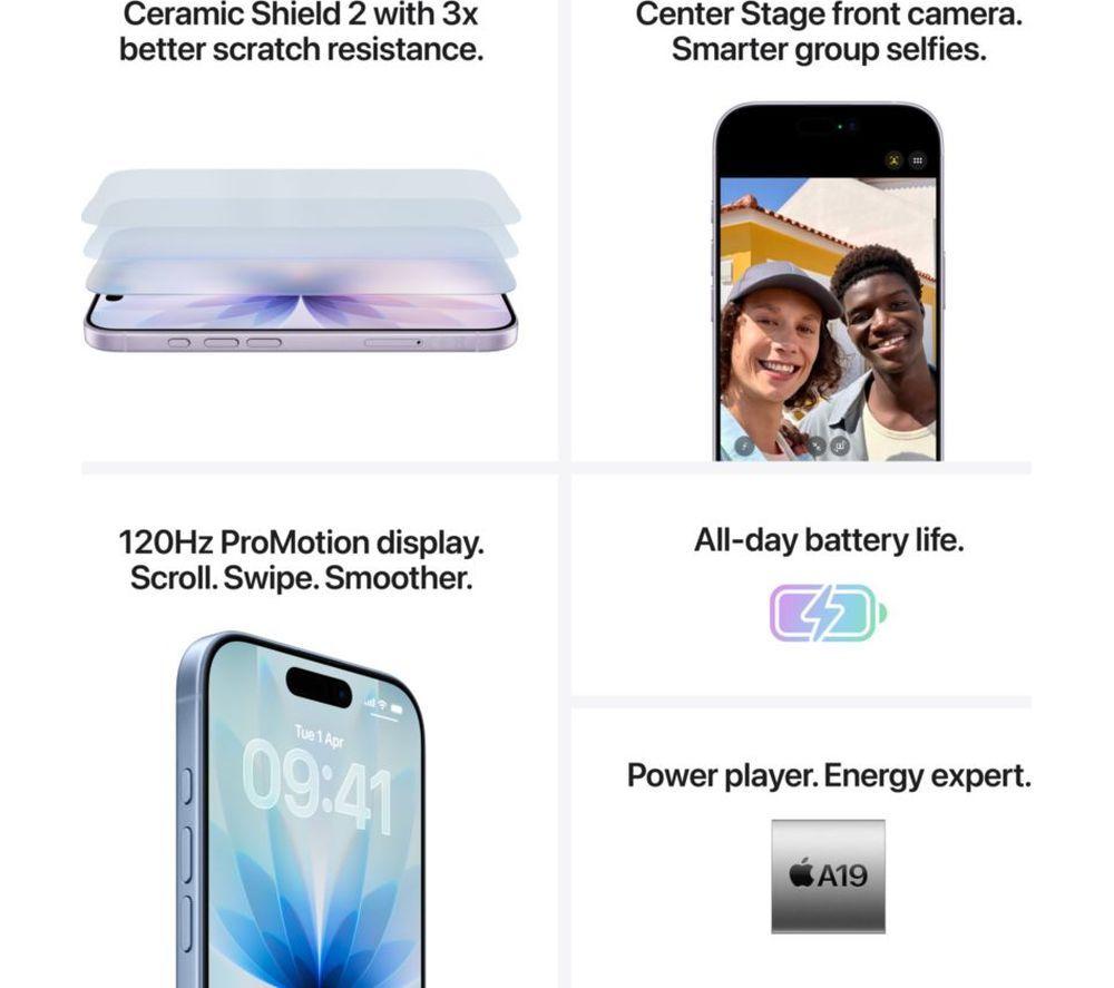 APPLE iPhone 17 (256 GB, Mist Blue), 20 W USB Type-C Power Adapter, Defence Clear Case & Screen Protector Bundle image number 5 of 13