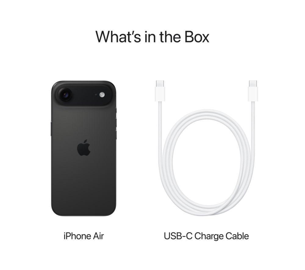 APPLE iPhone Air (256 GB, Space Black), 20 W USB Type-C Power Adapter & Zaag Defence Clear Case & Screen Protector Bundle image number 9 of 15