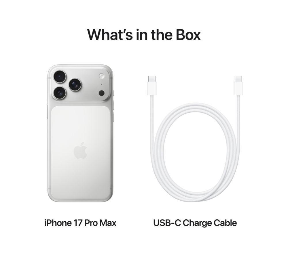 APPLE iPhone 17 Pro Max - 256 GB (Silver), 20 W USB Type-C Power Adapter & Zagg Defence Clear Case & Screen Protector Bundle image number 9 of 17