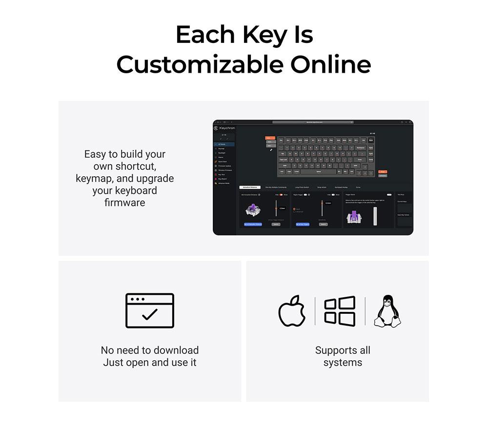 KEYCHRON Q1 HE Wireless Mechanical Gaming Keyboard - Carbon Black image number 6 of 7