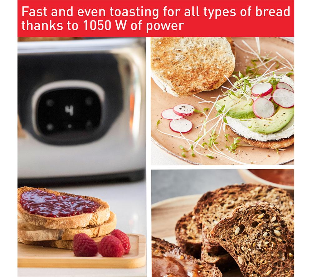 TEFAL Majestuo TT883D42 2-Slice Toaster - Glossy Stainless Steel image number 5 of 8