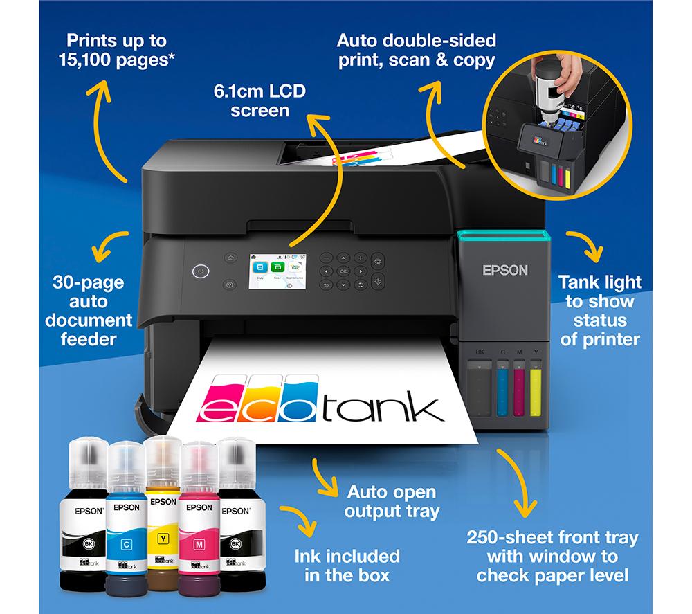 EPSON EcoTank ET-3950 All-in-One Wireless Inkjet Printer image number 3 of 13