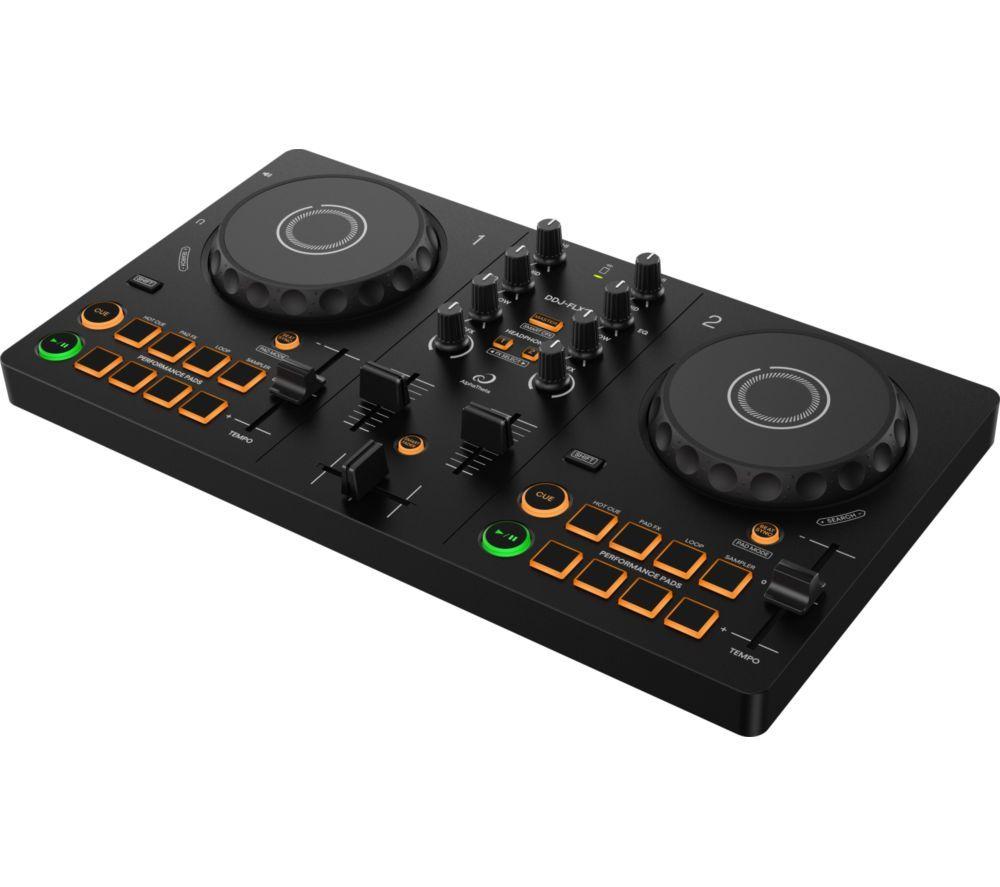 PIONEER DJ DDJ-FLX2 Smart Controller (Black) & HDJ-CUE1 Headphones (Dark Grey) Bundle image number 4 of 9