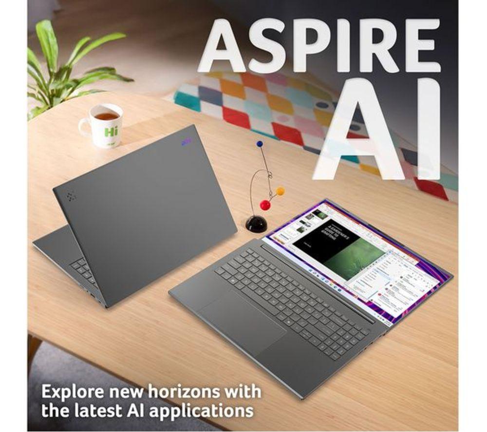 ACER Aspire 16 AI OLED 16" Refurbished Laptop, Copilot+ PC - AMD Ryzen AI 7, 1 TB SSD, Grey (Excellent Condition) image number 3 of 11
