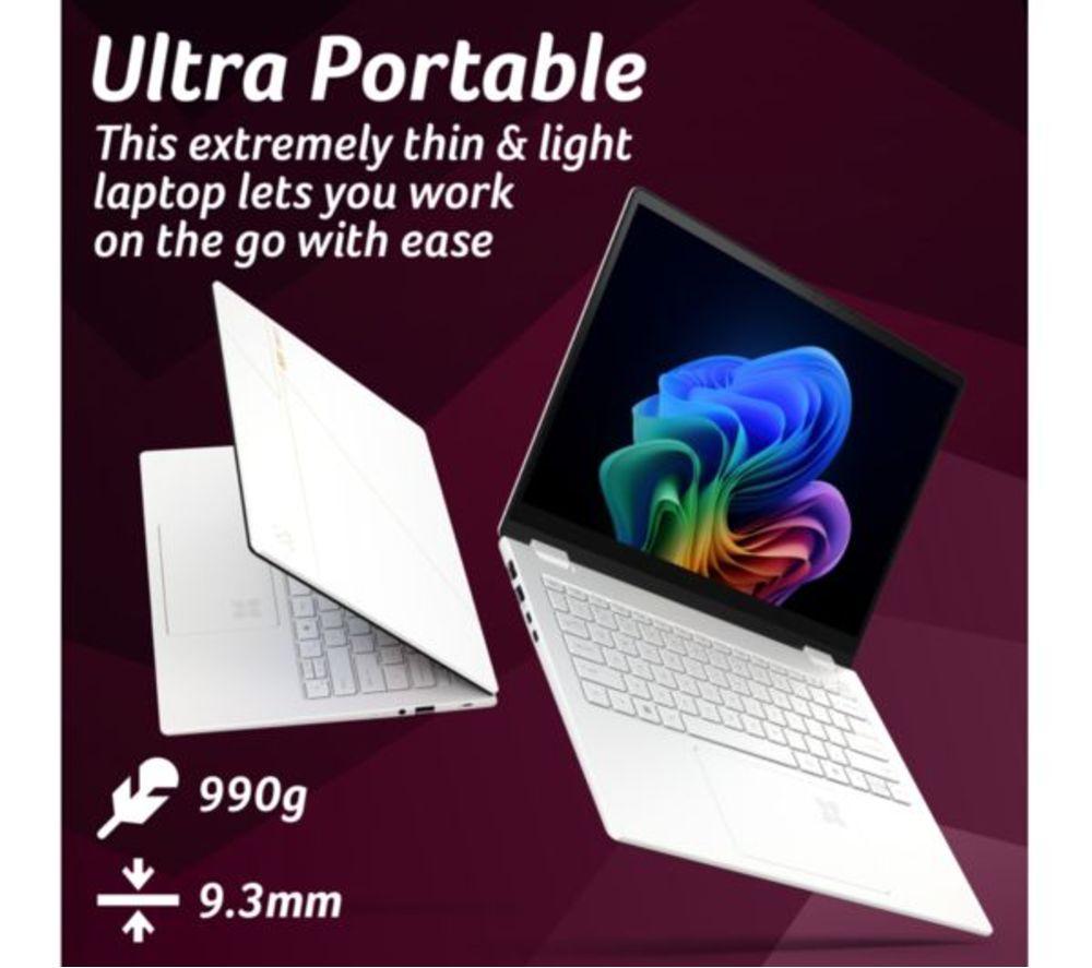 ACER Swift Edge AI 14" Refurbished Laptop, Copilot+ PC - Intel&reg; Core&trade; Ultra 7, 1 TB SSD, White (Excellent Condition) image number 4 of 10