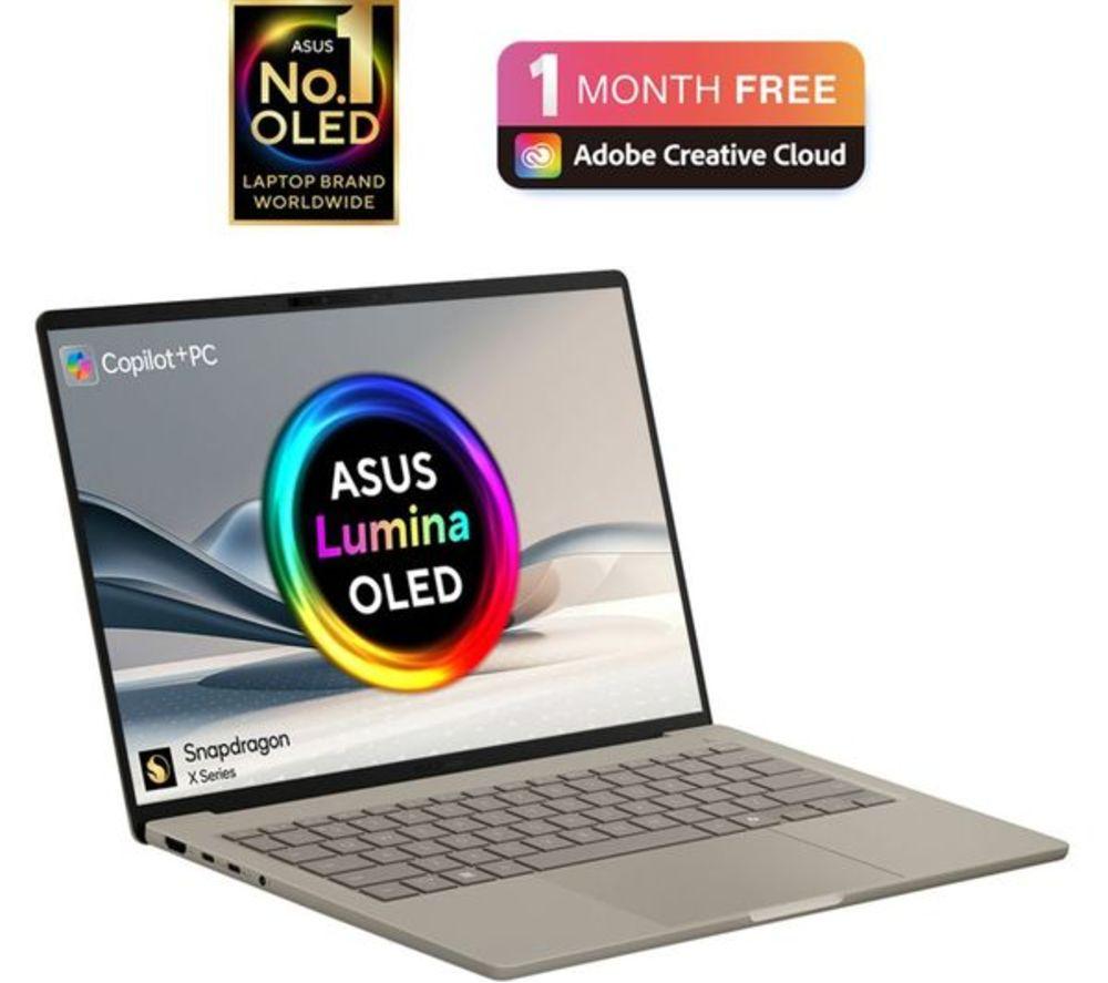 ASUS Zenbook A14 UX3407QA 14" Refurbished Laptop, Copilot+ PC &ndash; Snapdragon X Plus, 1 TB SSD, Iceland Grey (Very Good Condition) image number 12 of 22