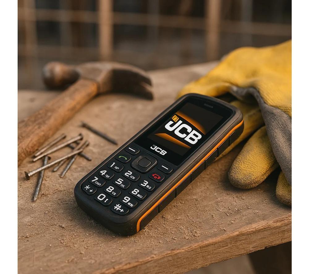 JCB Tradesman 2F 4G Rugged, Waterproof & Floating Phone - 128 MB, Black & Yellow image number 3 of 5