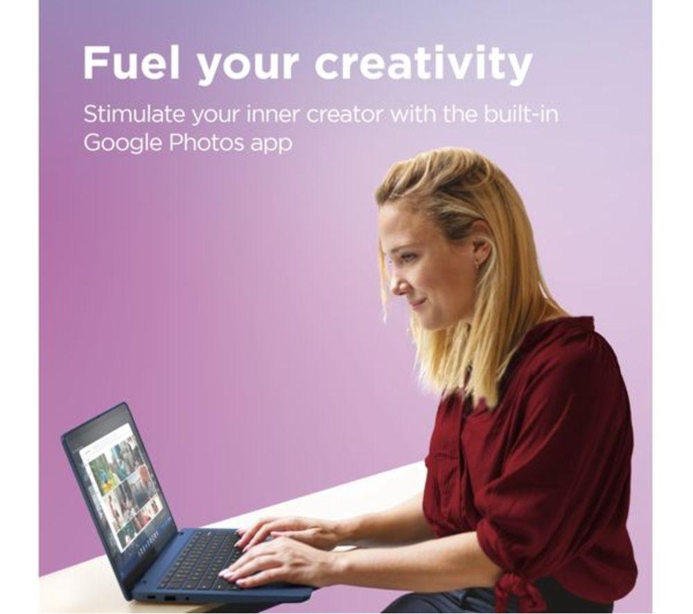 LENOVO IdeaPad Slim 3 14" Refurbished Chromebook - MediaTek Kompanio 520, 128 GB eMMC, 4GB RAM, Blue (Very Good Condition) image number 7 of 12