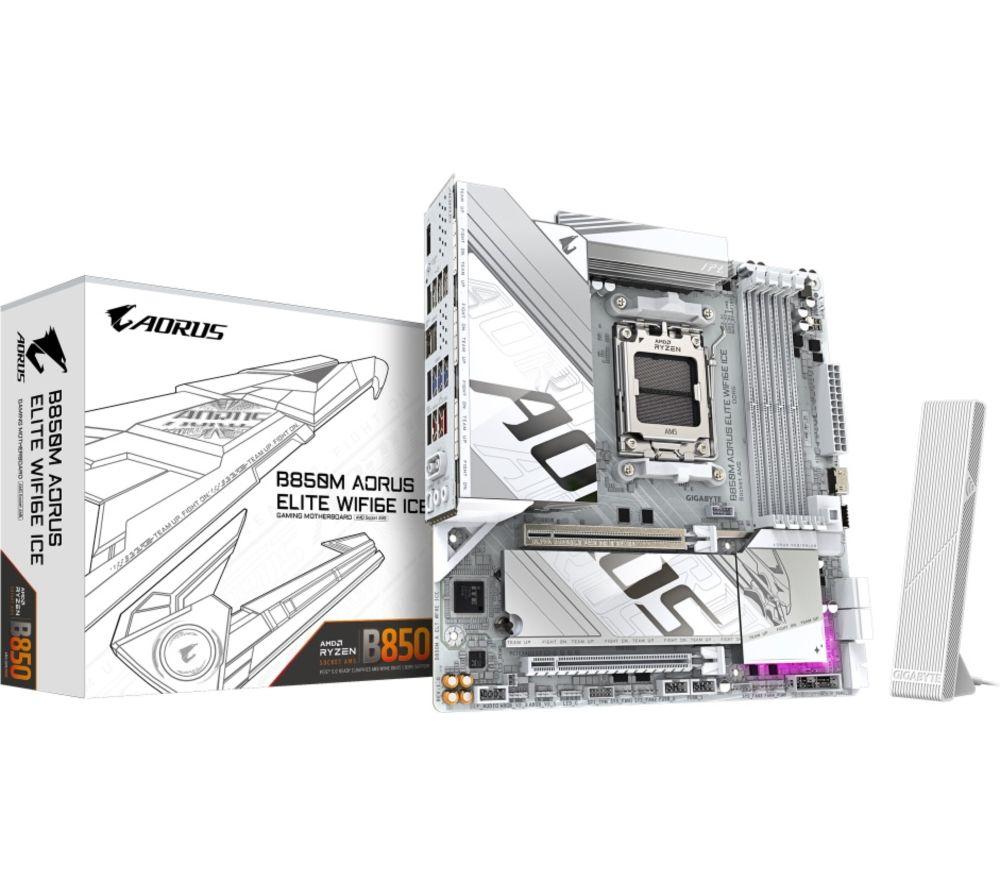 GIGABYTE Aorus WiFi6E Ice B850M AM5 Motherboard image number 2 of 2