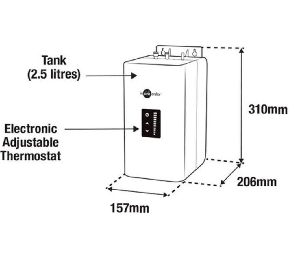 INSINKERATOR 3-in-1 J Shape Steaming Hot Water Tap - Chrome image number 3 of 6