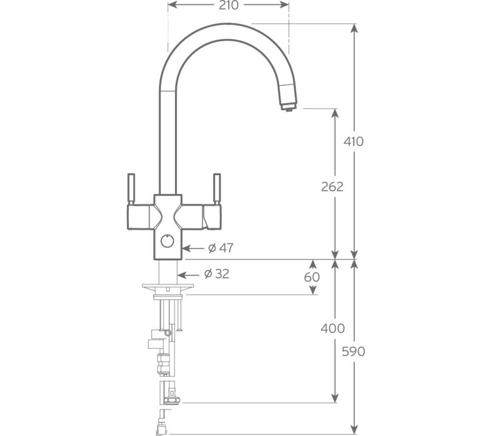 INSINKERATOR 3-in-1 J Shape Steaming Hot Water Tap - Chrome image number 4 of 6