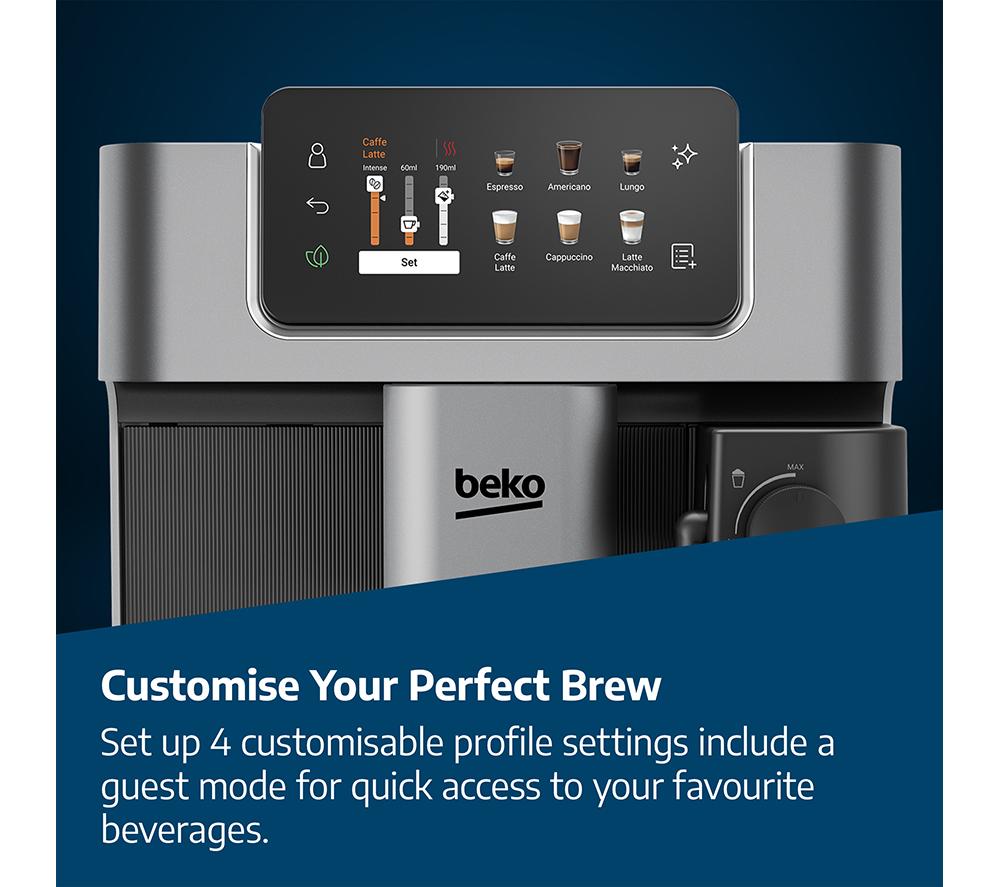 BEKO CaffeExperto CEG7348X Smart Bean to Cup Coffee Machine - Black & Silver image number 12 of 15