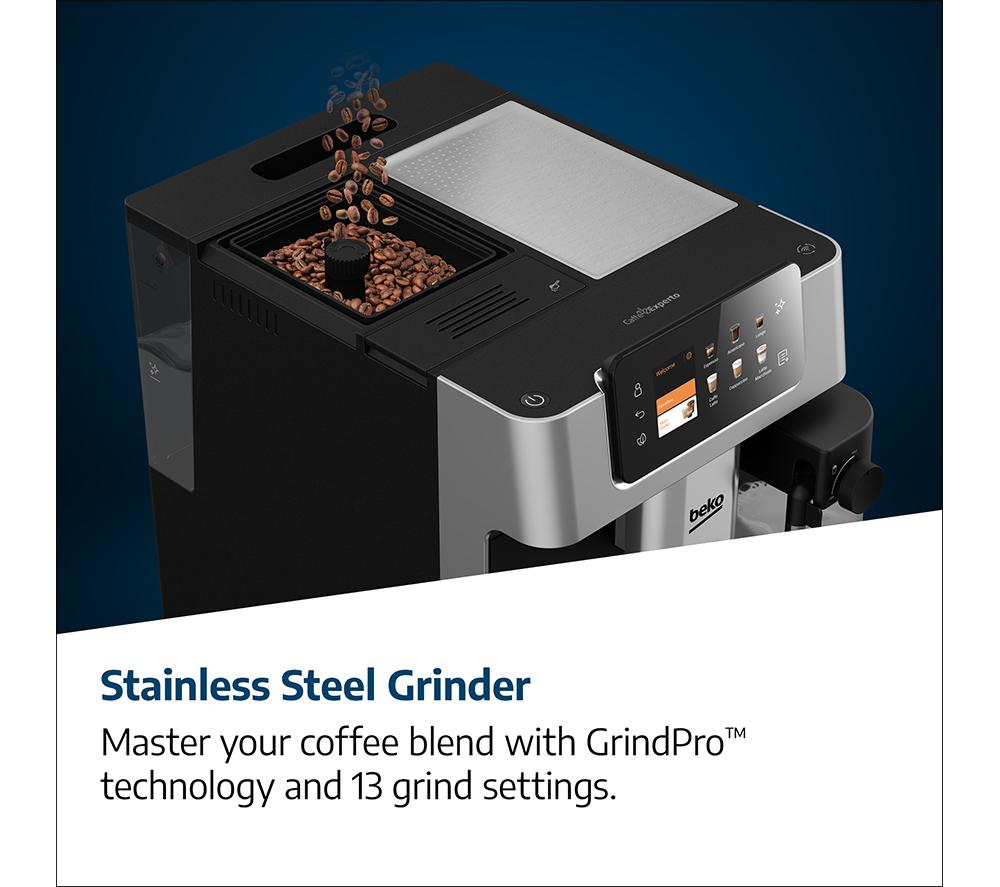 BEKO CaffeExperto CEG7348X Smart Bean to Cup Coffee Machine - Black & Silver image number 13 of 15