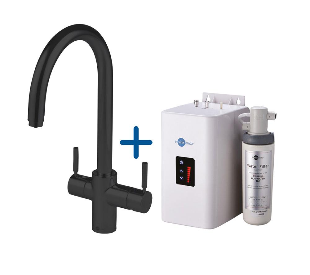 INSINKERATOR 3-in-1 J Shape Steaming Hot Water Tap - Black Velvet image number 6 of 6