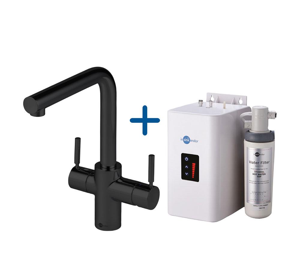INSINKERATOR 3-in-1 L Shape Steaming Hot Water Tap - Black Velvet image number 5 of 6