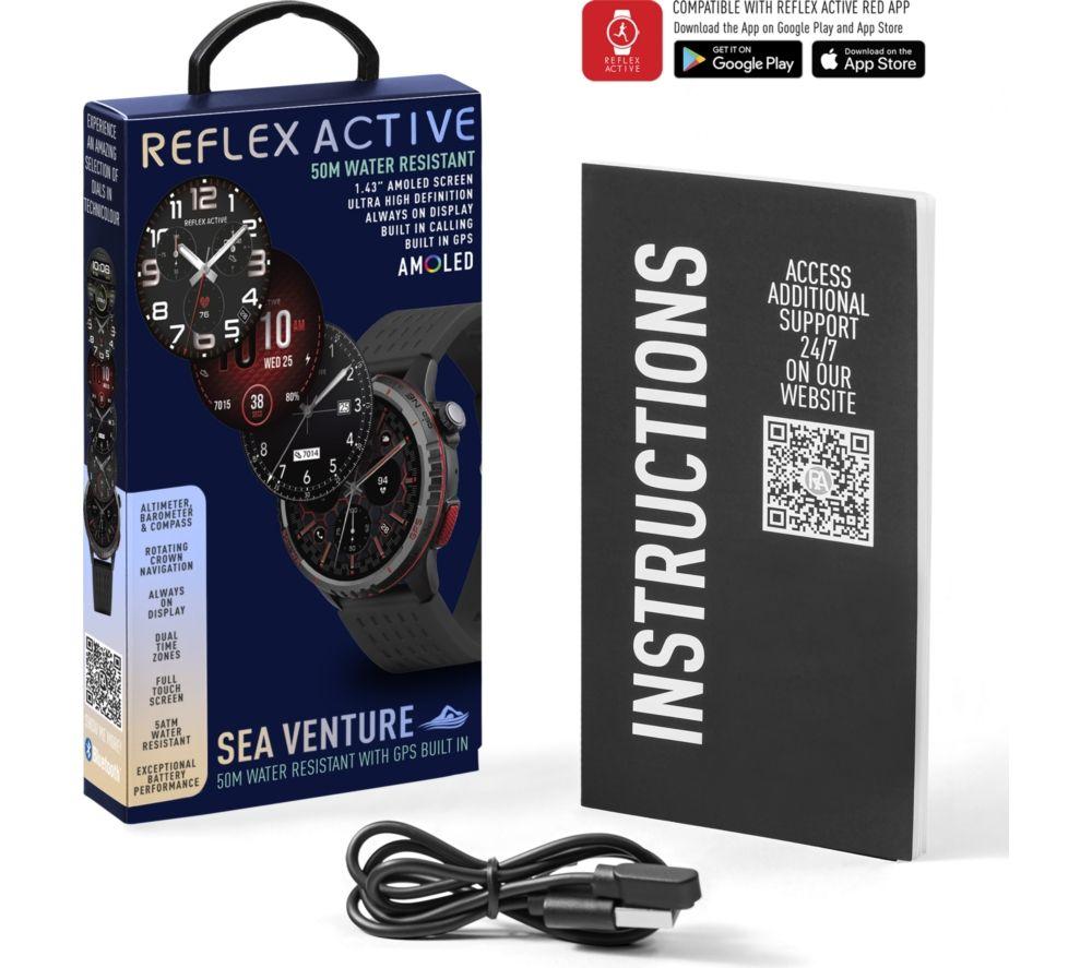 REFLEX ACTIVE Sea Venture Smart Watch - Black, Silicone Strap image number 3 of 3