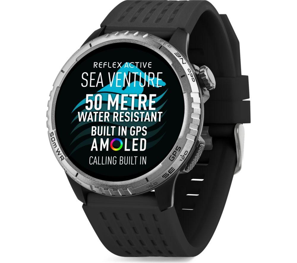 REFLEX ACTIVE Sea Venture Smart Watch - Black, Silicone Strap