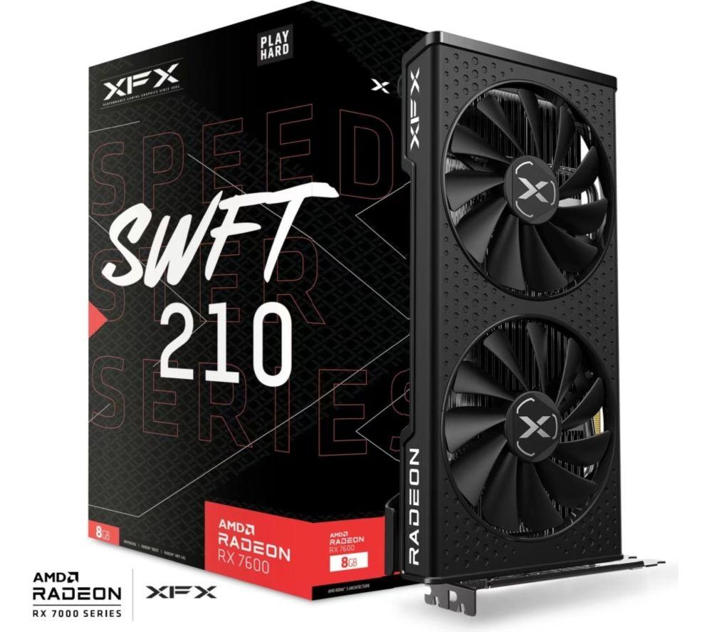XFX Radeon RX 7600 8 GB Speedster SWFT210 Graphics Card - Black image number 5 of 5