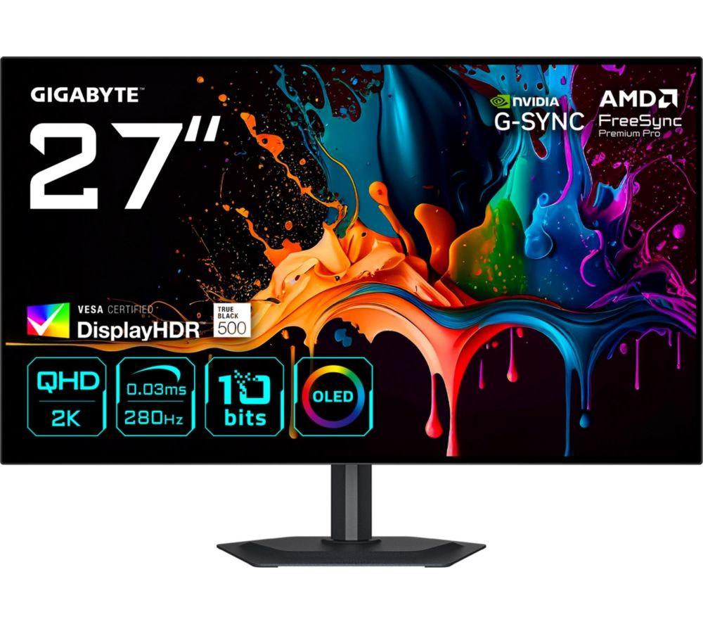 GIGABYTE MO27Q28G Quad HD 26.5" W-OLED Gaming Monitor - Black