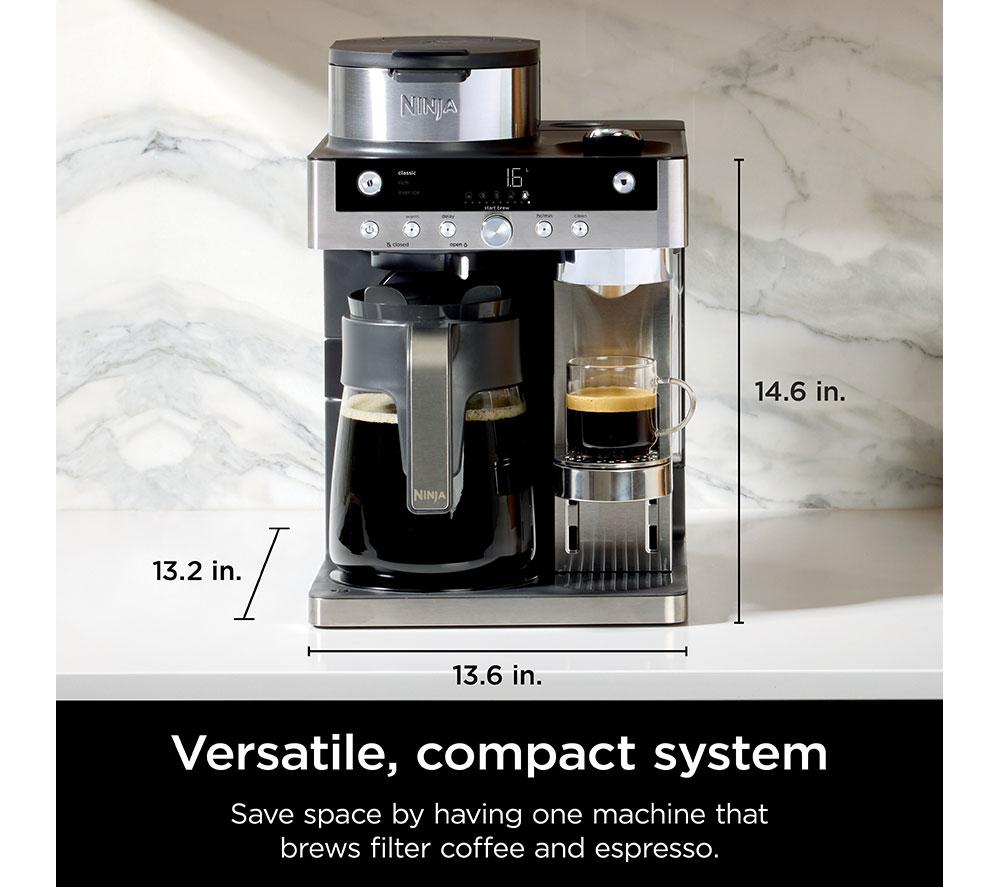 NINJA Prestige DualBrew System CFN803UK Pod & Permanent Filter Coffee Machine - Stainless Steel & Black image number 7 of 8