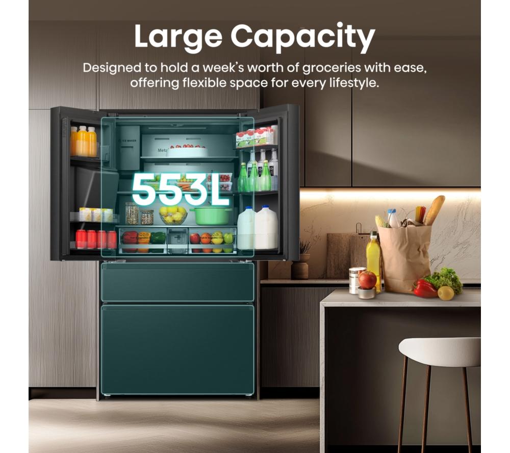 HISENSE PureFlat Smart Screen RF9P490GTFE Fridge Freezer - Black image number 10 of 16