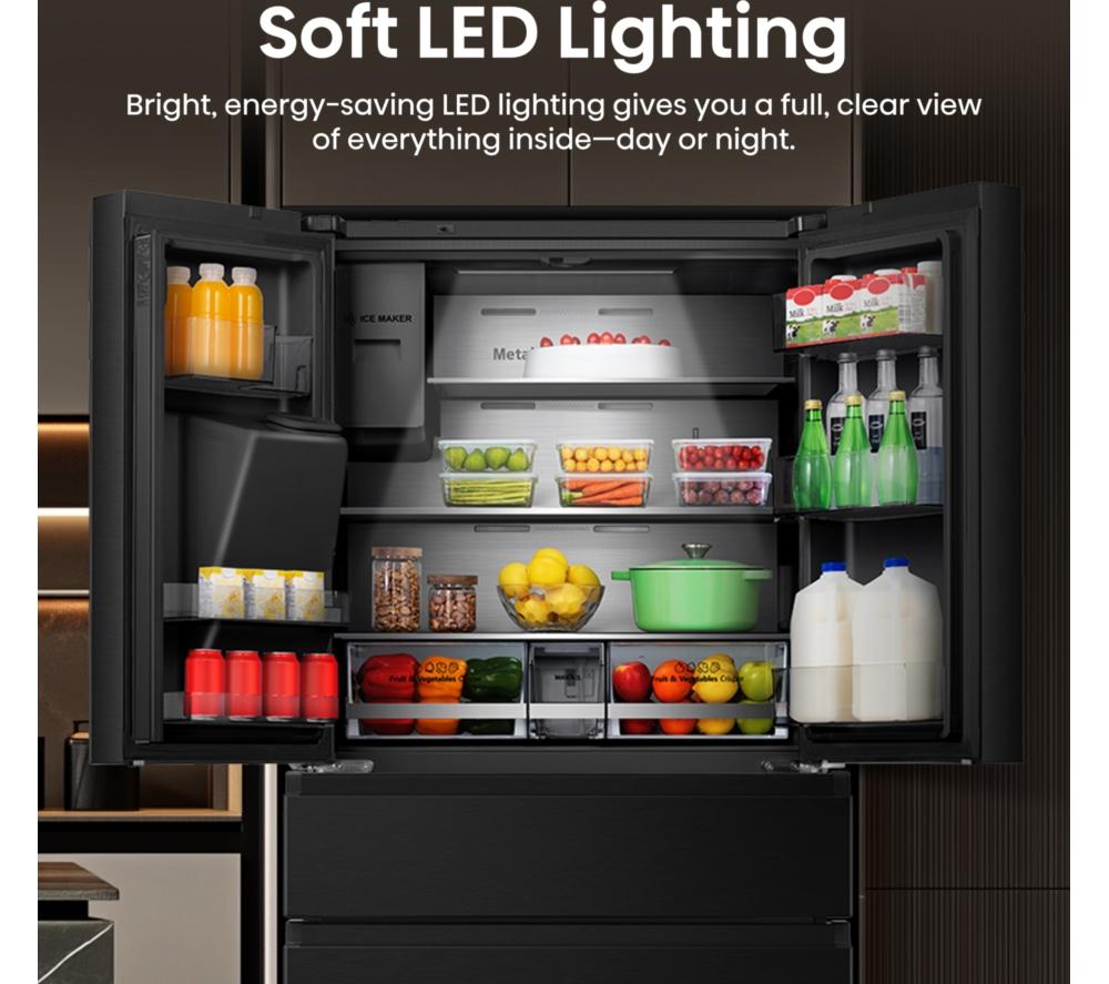 HISENSE PureFlat Smart Screen RF9P490GTFE Fridge Freezer - Black image number 13 of 16