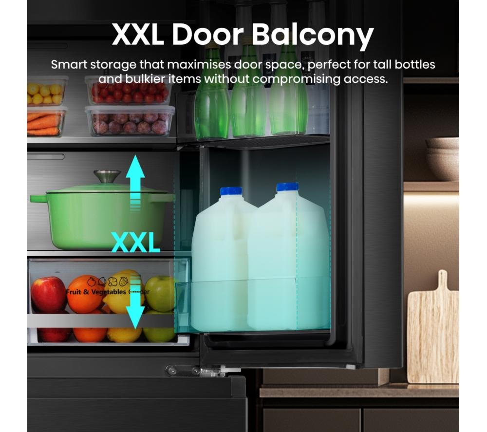 HISENSE PureFlat Smart Screen RF9P490GTFE Fridge Freezer - Black image number 14 of 16