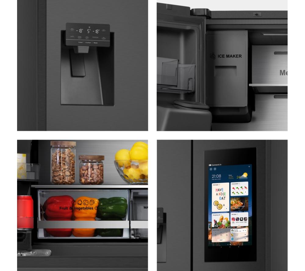 HISENSE PureFlat Smart Screen RF9P490GTFE Fridge Freezer - Black image number 16 of 16