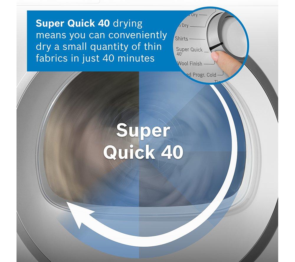 BOSCH Series 8 WRB247C9GB WiFi-enabled 9 kg Heat Pump Tumble Dryer - White image number 11 of 21