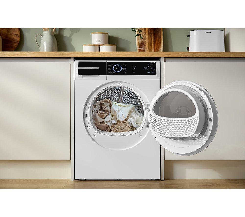 BOSCH Series 8 WRB247C9GB WiFi-enabled 9 kg Heat Pump Tumble Dryer - White image number 14 of 21