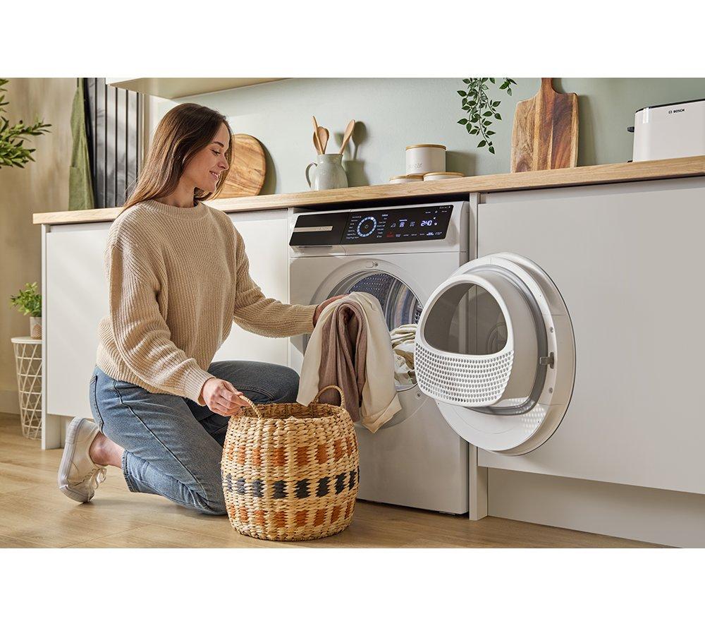BOSCH Series 8 WRB247C9GB WiFi-enabled 9 kg Heat Pump Tumble Dryer - White image number 17 of 21