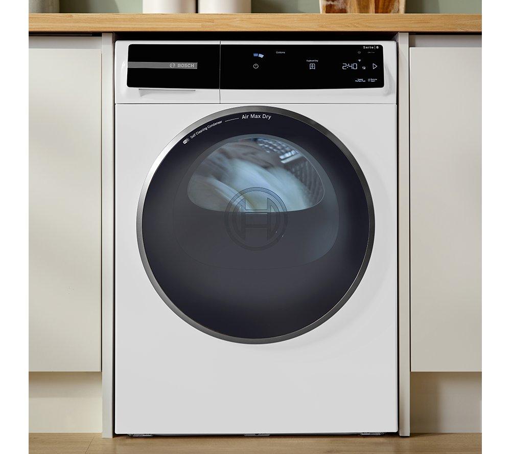 BOSCH Series 8 WRB247C9GB WiFi-enabled 9 kg Heat Pump Tumble Dryer - White image number 18 of 21