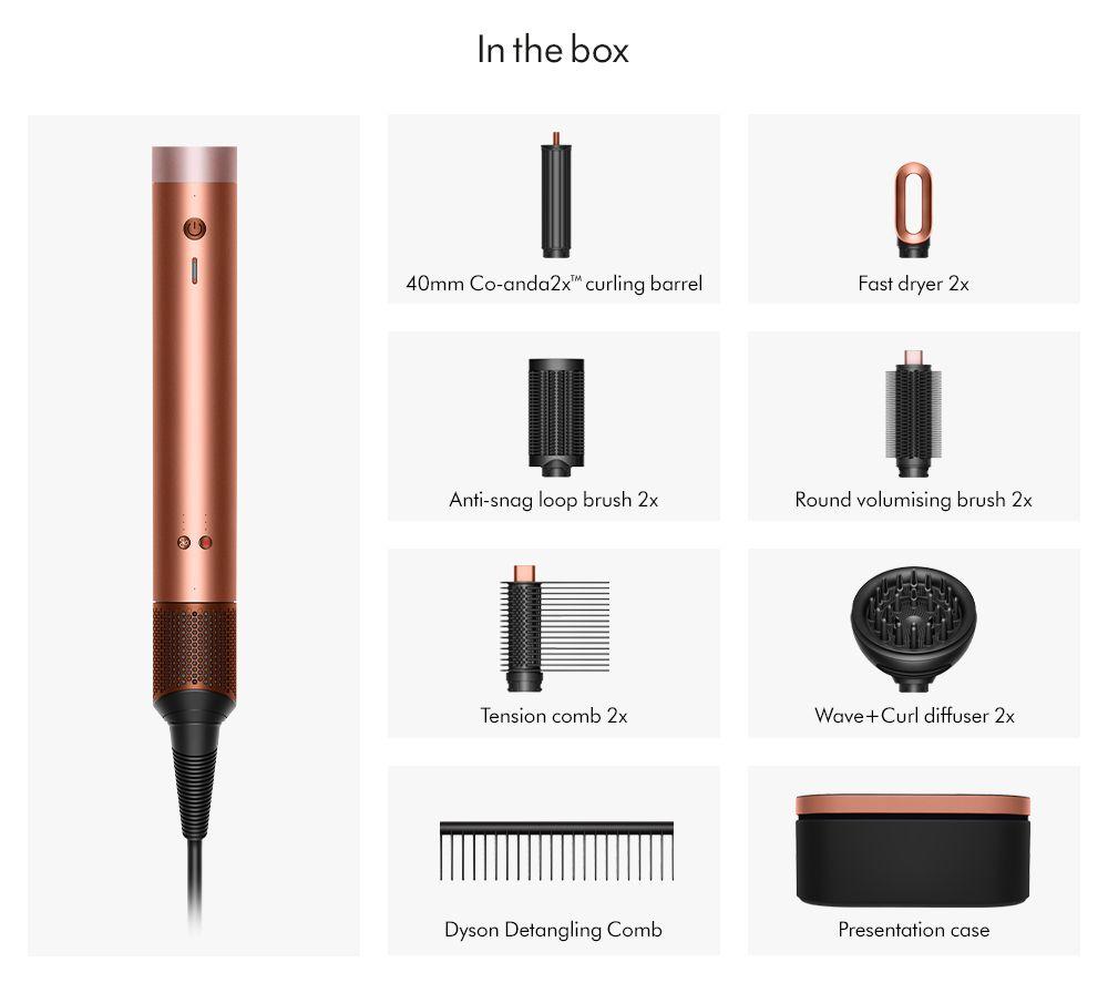 DYSON Airwrap Co-anda 2x Curly + Coily Hair Multi-Styler & Dryer - Amber Silk & Pink Champagne image number 8 of 9