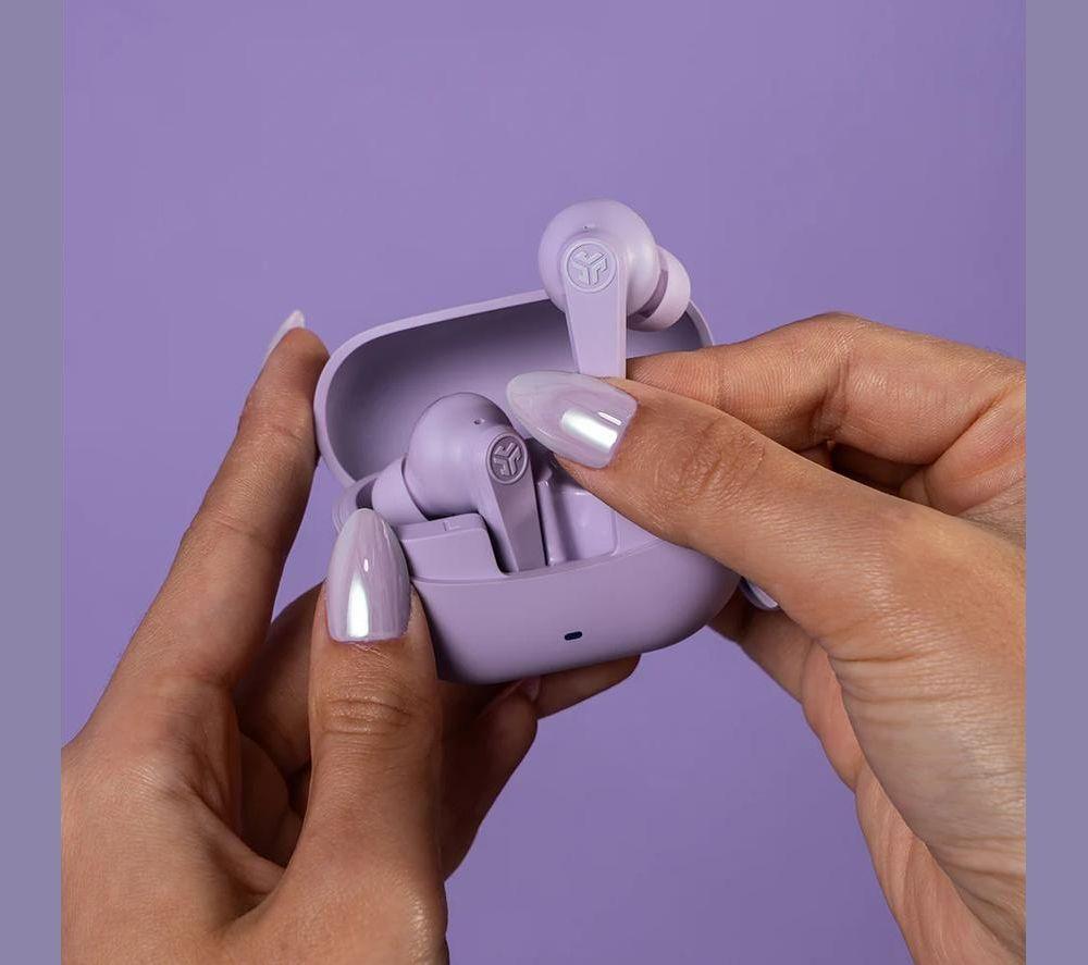 JLAB Go Pods ANC Wireless Bluetooth Noise-Cancelling Earbuds - Lilac image number 3 of 6