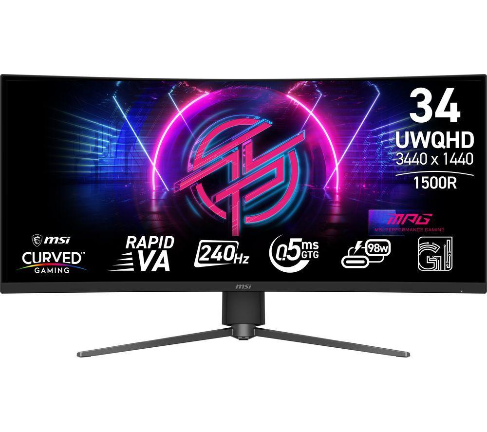 MSI MPG 346CQRF X24 Wide Quad HD 34&rdquo; Curved Rapid VA Gaming Monitor - Black image number 8 of 8