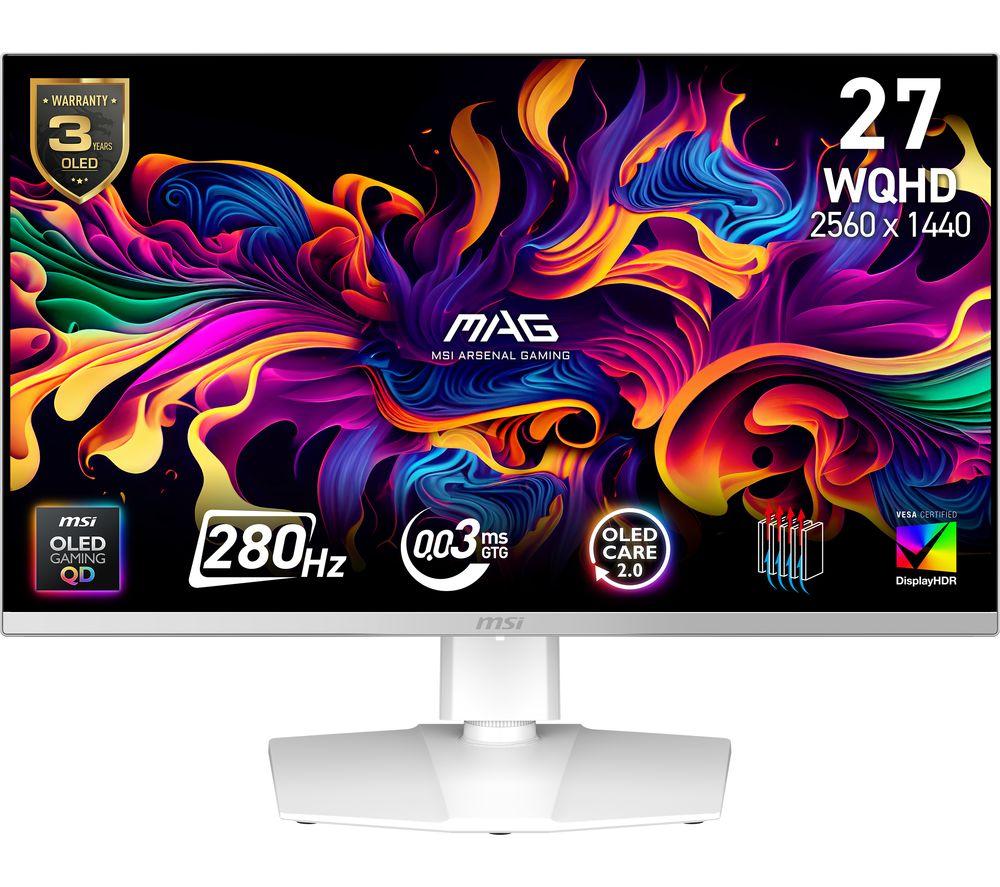 MSI MAG 272QPW X28 Quad HD 26.5&rdquo; QD-OLED Gaming Monitor - White image number 5 of 11