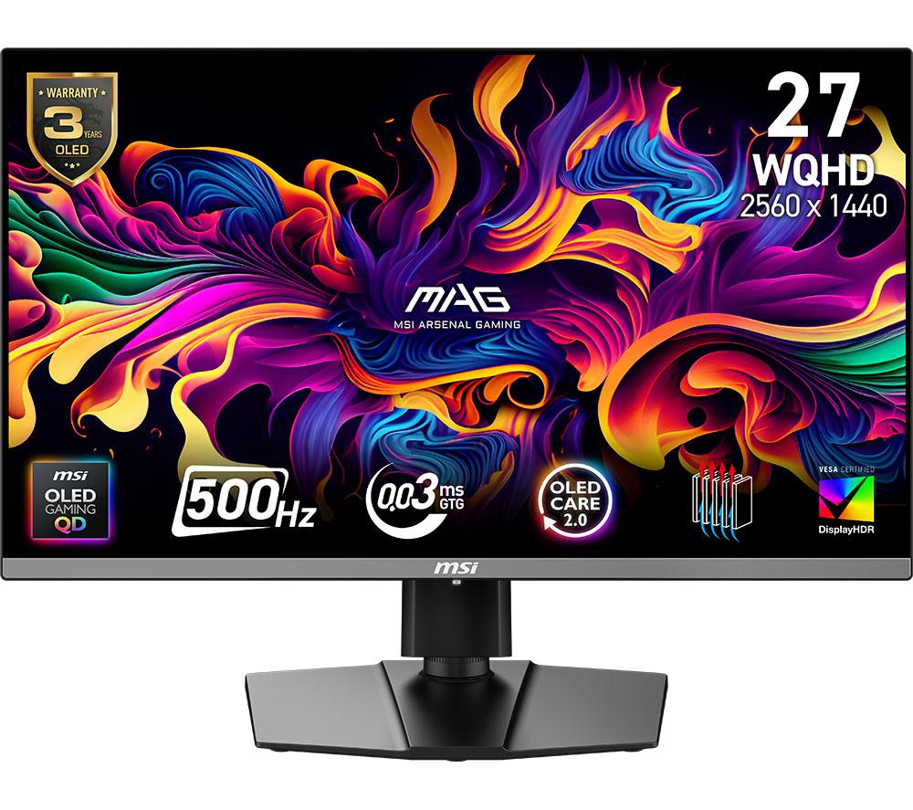 MSI MAG 272QP X50 Quad HD 26.5 QD-OLED Gaming Monitor - Black, Black