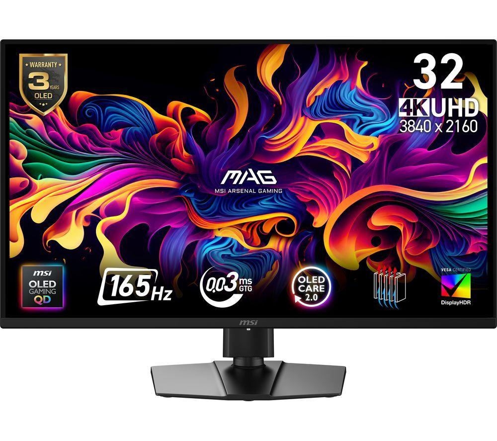 Msi Mag 322Up E16 4K Ultra Hd 32" Qd-Oled Gaming Monitor - Black, Black