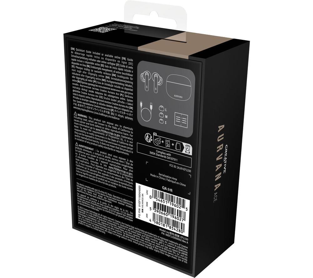 CREATIVE Aurvana Ace Wireless Bluetooth Noise-Cancelling Earbuds - Black image number 2 of 10