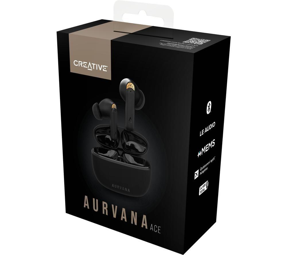 CREATIVE Aurvana Ace Wireless Bluetooth Noise-Cancelling Earbuds - Black image number 3 of 10