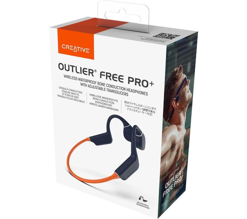 CREATIVE Outlier Free Pro+ Wireless Bluetooth Headphones - Blue & Orange image number 9 of 14