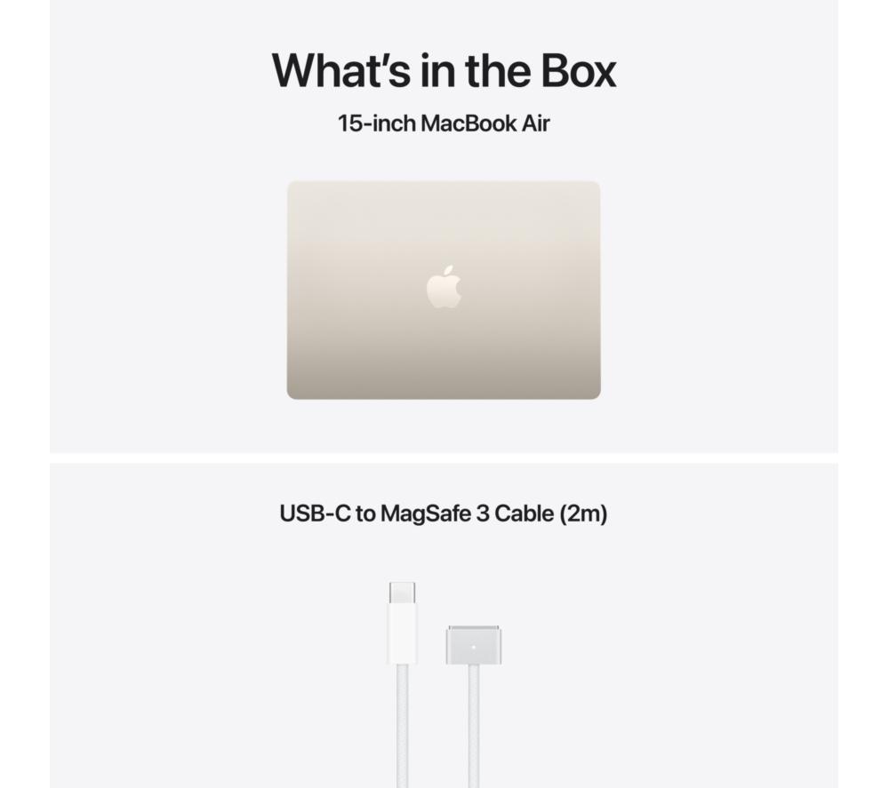 APPLE MacBook Air 15" (2026) - M5, 512 GB SSD, RAM 16 GB, Starlight image number 9 of 10