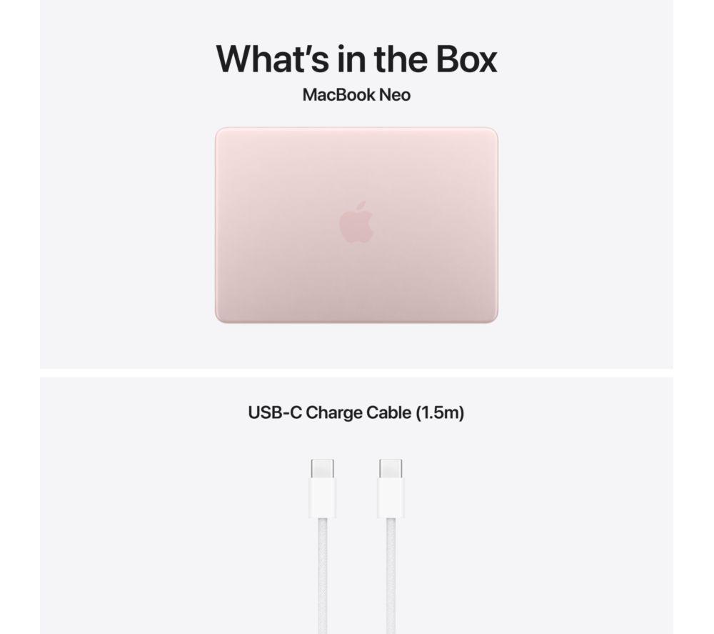 APPLE MacBook Neo 13" (2026) - A18 Pro, 256 GB SSD, Blush image number 10 of 10
