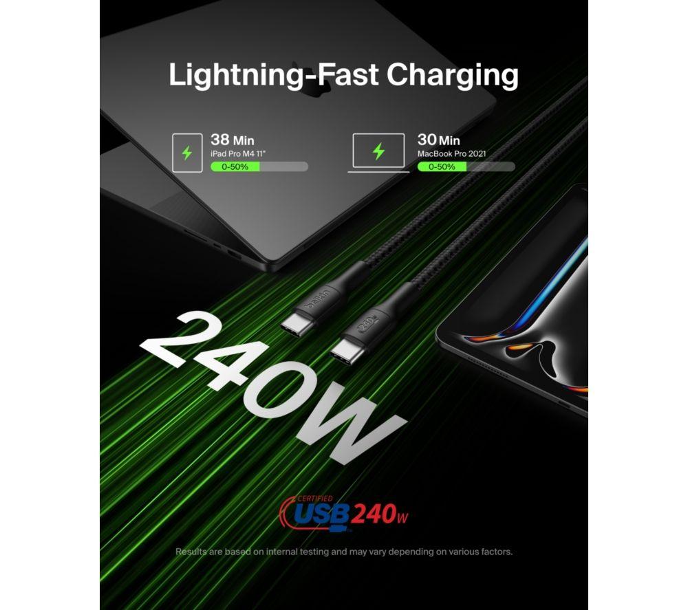 BELKIN BoostCharge Pro USB Type-C 2.0 Cable - 2 m, Black image number 4 of 6