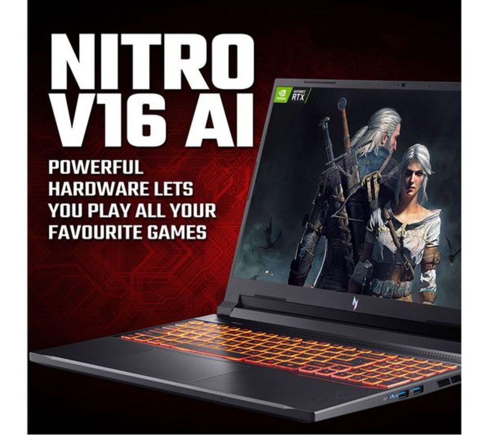 ACER Nitro V 16 AI 16" Refurbished Gaming Laptop - AMD Ryzen 7, RTX 5060, 512 GB SSD (Very Good Condition) image number 2 of 8