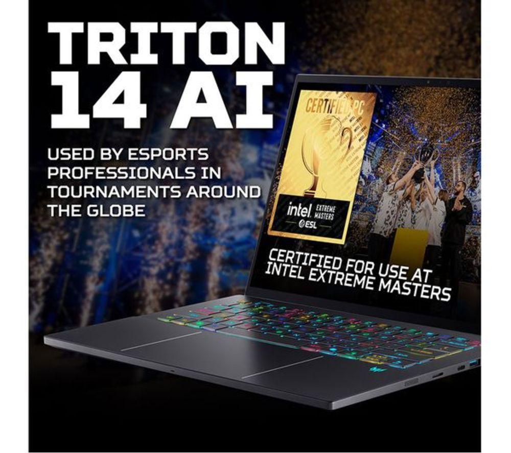 ACER Predator Triton 14 AI 14.5" Refurbished Gaming Laptop - Intel&reg; Core&trade; Ultra 9, RTX 5070, 2 TB SSD (Excellent Condition) image number 3 of 14