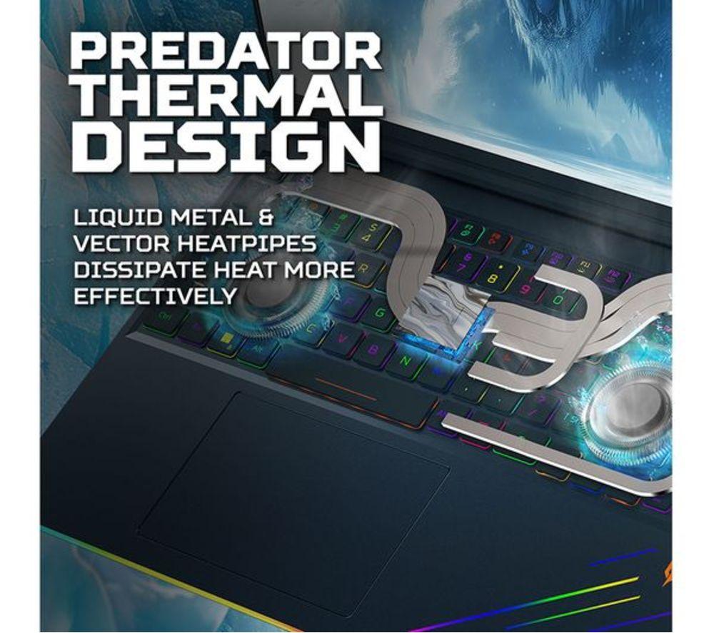 ACER Predator Helios 16 AI 16" Refurbished Gaming Laptop - Intel&reg; Core&trade; Ultra 9, RTX 5090, 1 TB SSD (Excellent Condition) image number 8 of 12