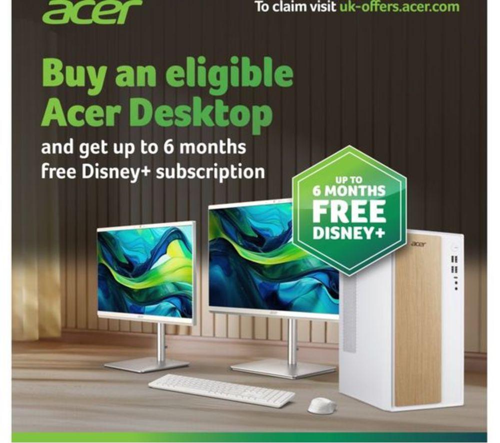 ACER Aspire XC-1785 Refurbished Desktop PC - Intel&reg; Core&trade; i7, 512 GB SSD, Black (Very Good Condition) image number 2 of 11