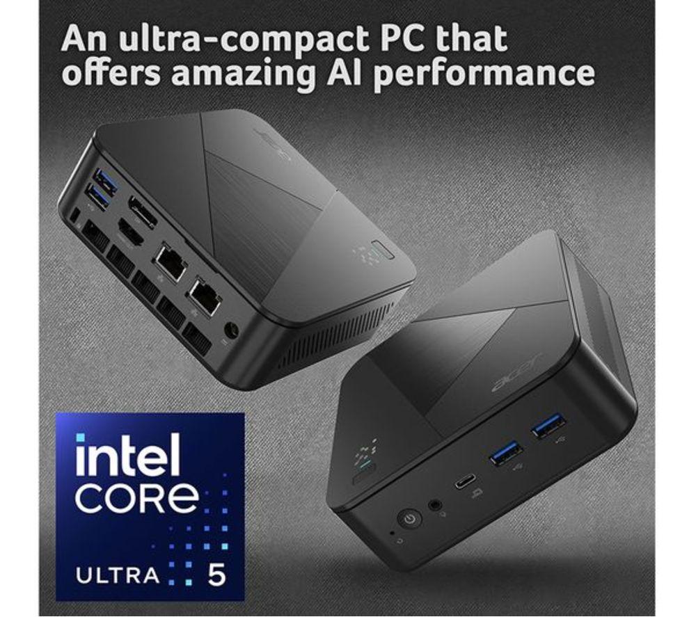 ACER Revo RB-102 Refurbished Mini Desktop PC - Intel&reg; Ultra 5, 512 GB SSD, Black (Excellent Condition) image number 3 of 6