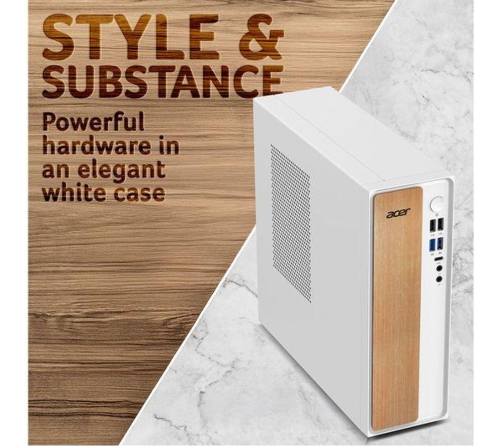 ACER Aspire XC-101 Refurbished Desktop PC - Intel&reg; Core&trade; i5, 512 GB SSD, White (Very Good Condition) image number 9 of 11
